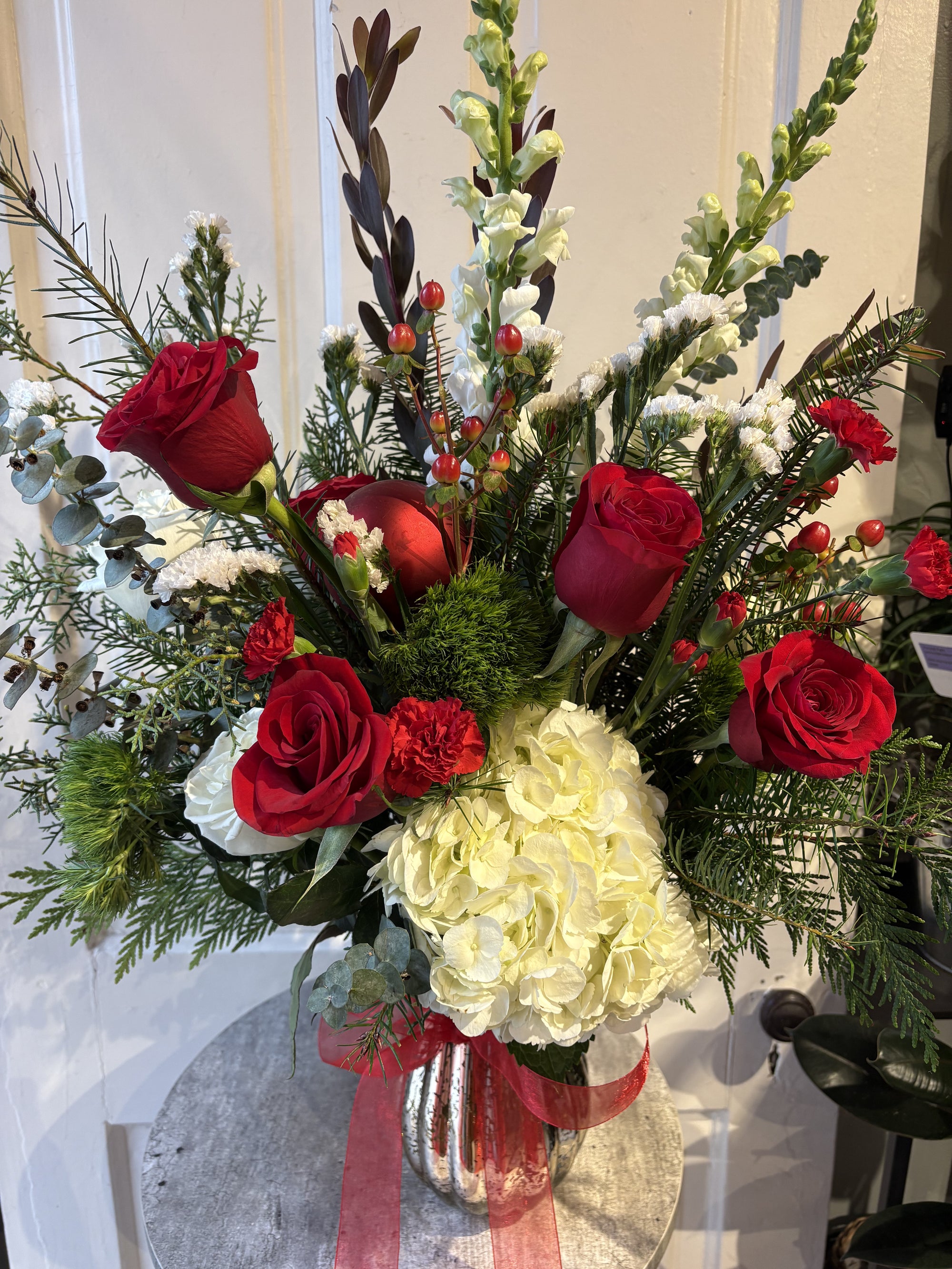 christmas roses and hydrangea