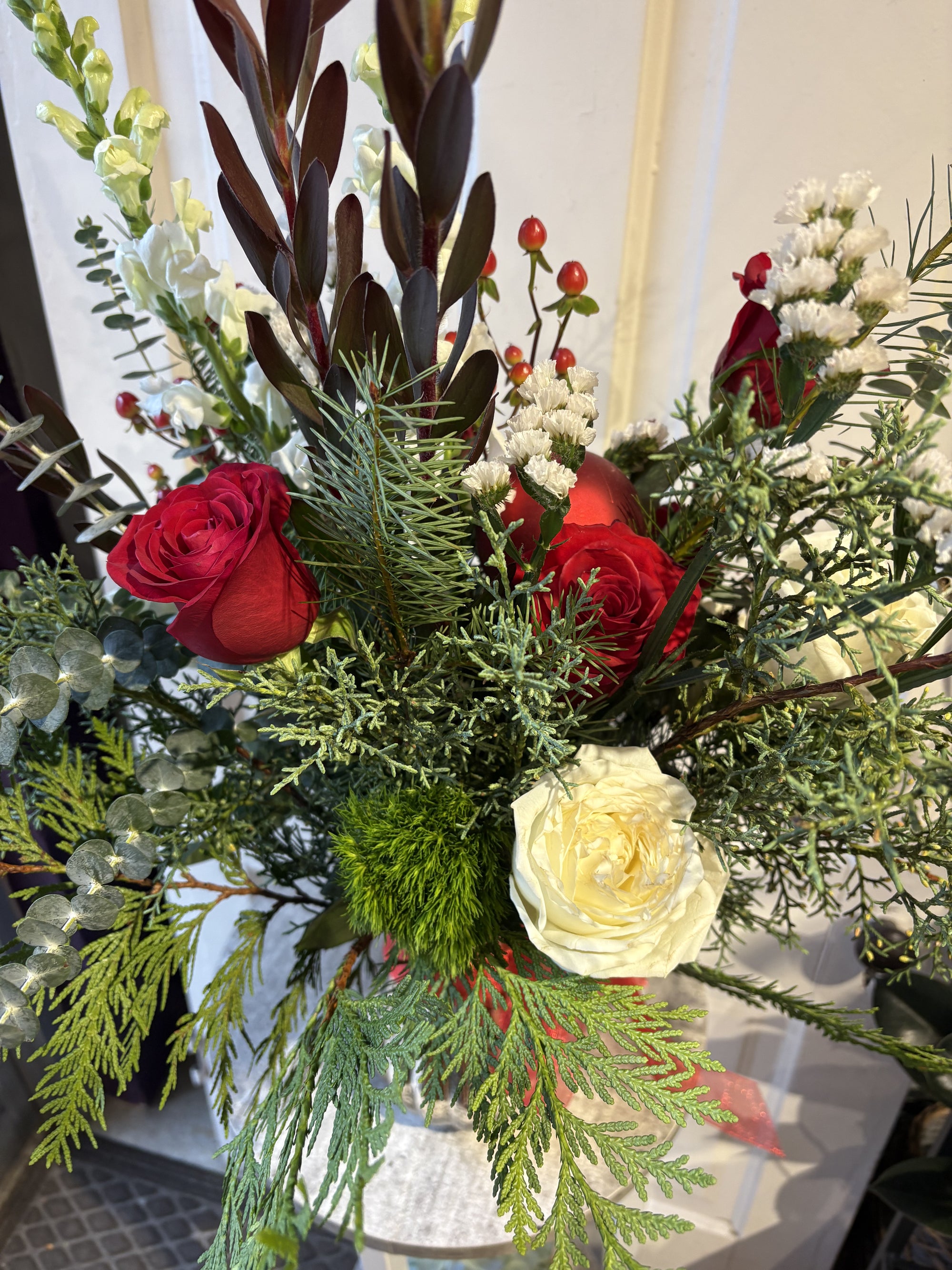 christmas roses and hydrangea