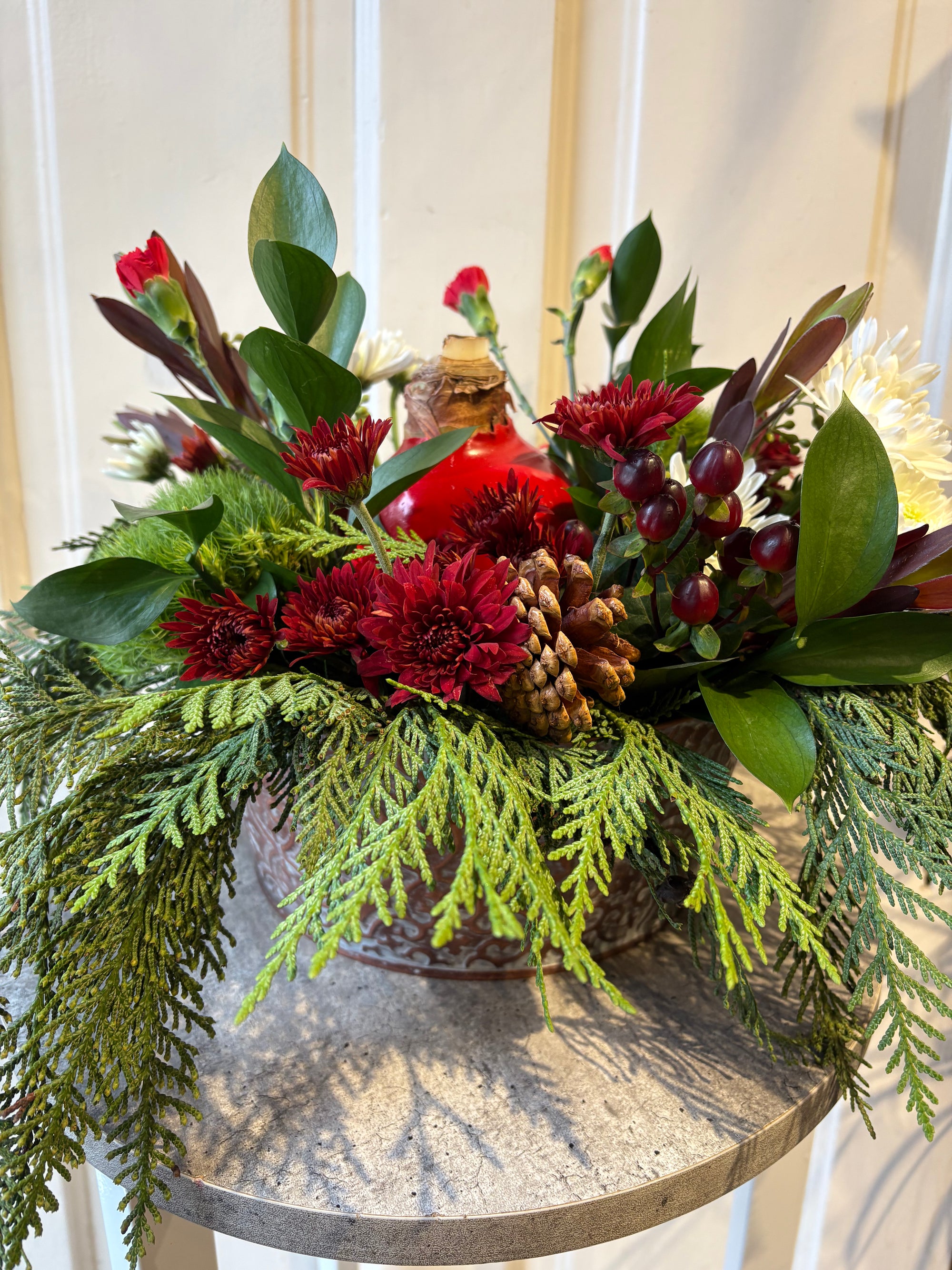 waxed amaryllis centerpiece